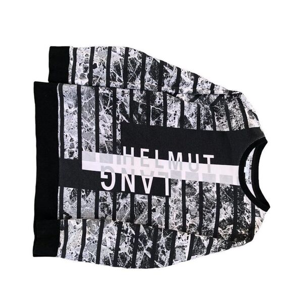 HELMUT Lang Shirt Medium Black/White Big Logo Designer Sweater - Picture 8 of 12